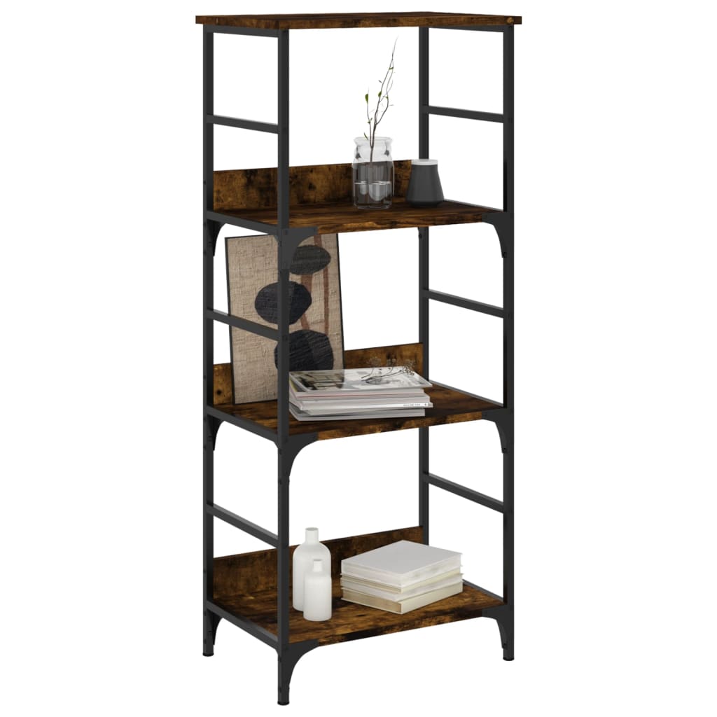 Bibliothèque chêne fumé 50x33x117,5 cm bois d'ingénierie - XIOS