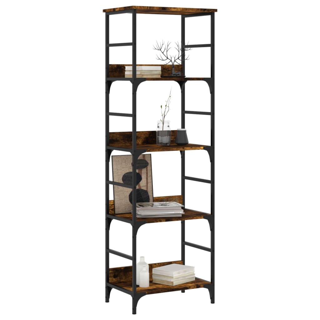 Bibliothèque chêne fumé 50x33x153 cm bois d'ingénierie - XIOS