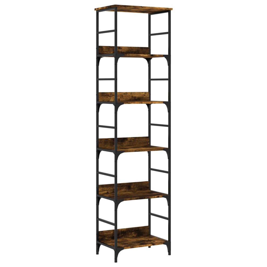 Bibliothèque chêne fumé 50x33x188,5 cm bois d'ingénierie - XIOS