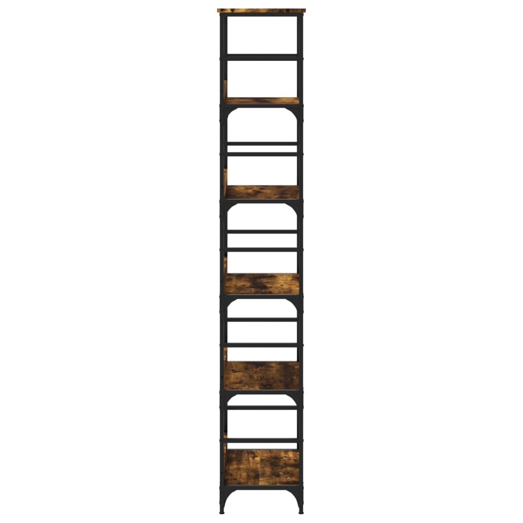 Bibliothèque chêne fumé 50x33x188,5 cm bois d'ingénierie - XIOS