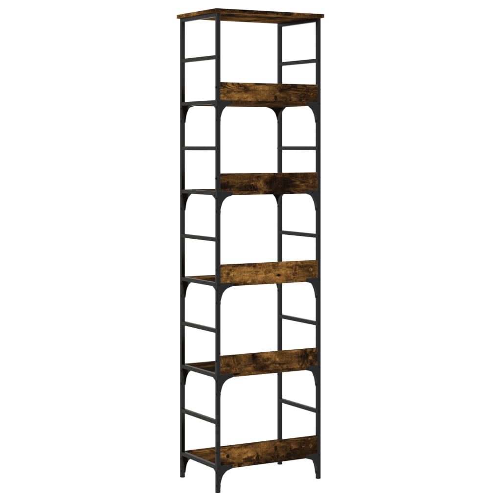 Bibliothèque chêne fumé 50x33x188,5 cm bois d'ingénierie - XIOS