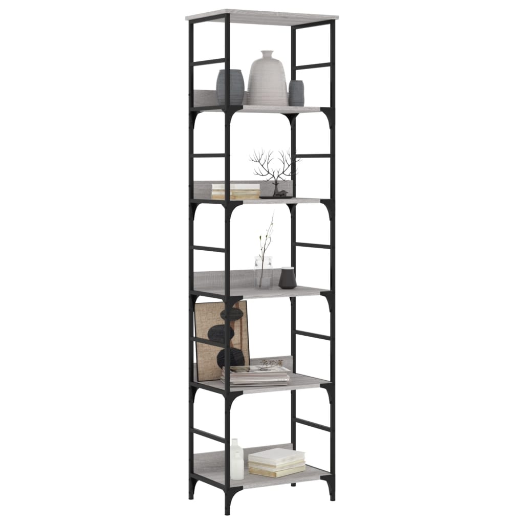 Bibliothèque sonoma gris 50x33x188,5 cm bois d'ingénierie - XIOS