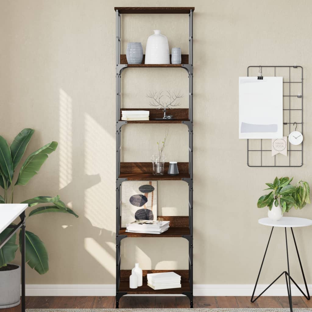 Bibliothèque chêne marron 50x33x188,5 cm bois d'ingénierie - XIOS
