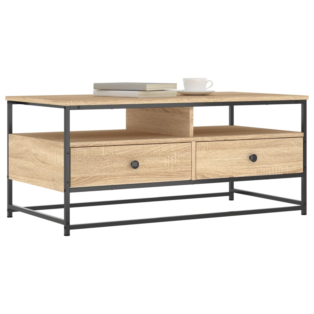 Table basse chêne sonoma 100x51x45 cm bois d'ingénierie - XIOS