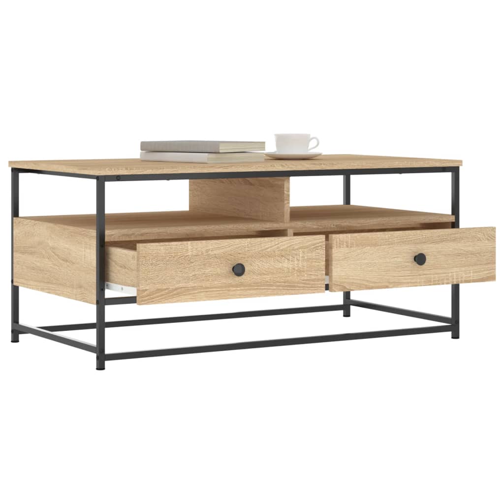 Table basse chêne sonoma 100x51x45 cm bois d'ingénierie - XIOS