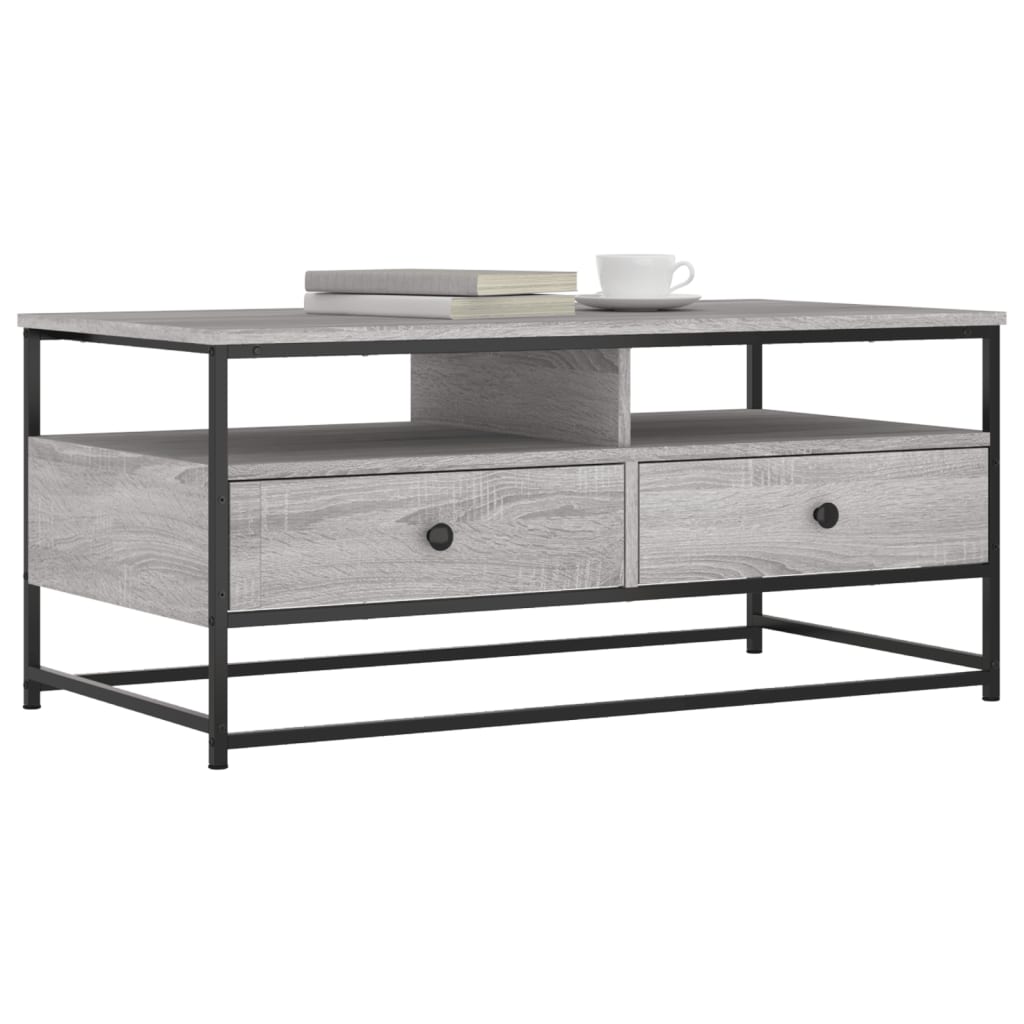 Table basse sonoma gris 100x51x45 cm bois d'ingénierie - XIOS