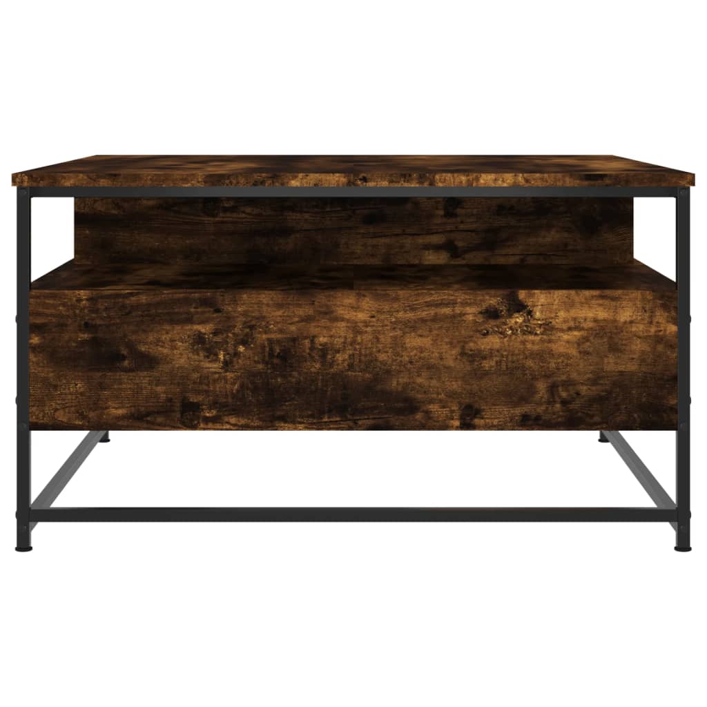 Table basse chêne fumé 80x80x45 cm bois d'ingénierie XIOS