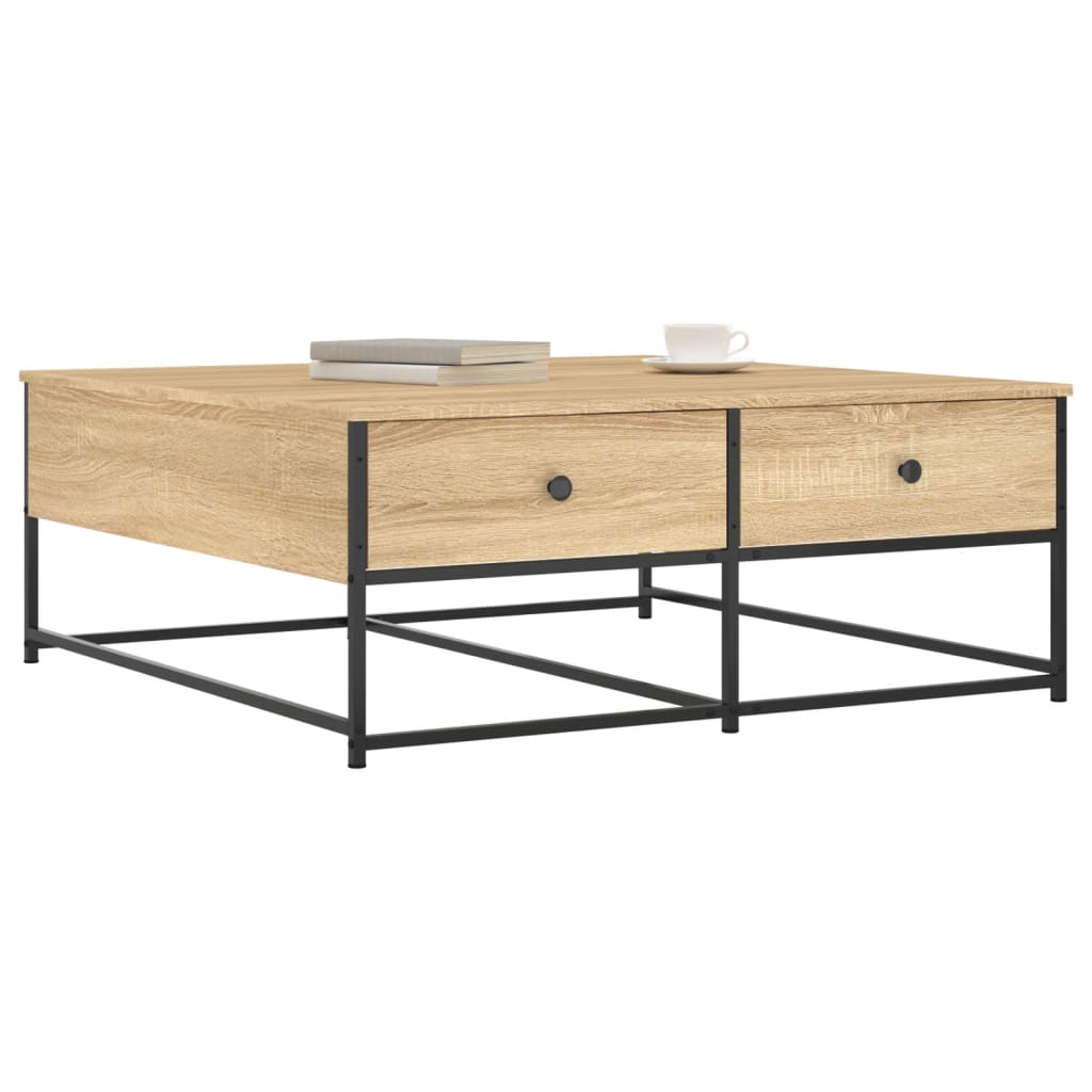 Table basse chêne sonoma 100x99x40 cm bois d'ingénierie - XIOS