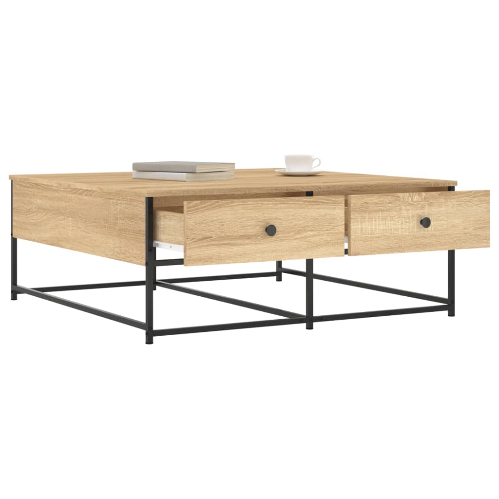 Table basse chêne sonoma 100x99x40 cm bois d'ingénierie - XIOS