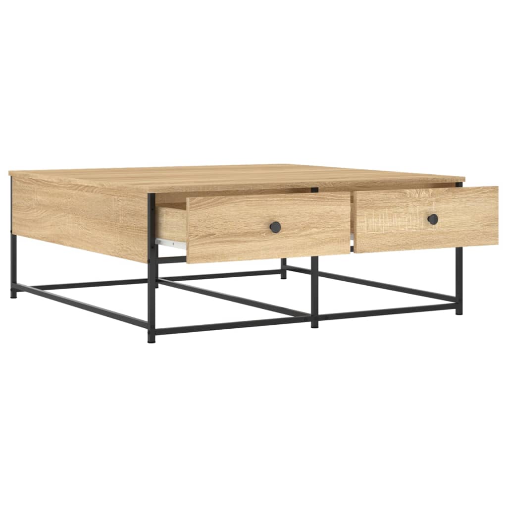 Table basse chêne sonoma 100x99x40 cm bois d'ingénierie - XIOS