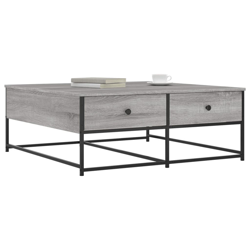 Table basse sonoma gris 100x99x40 cm bois d'ingénierie - XIOS