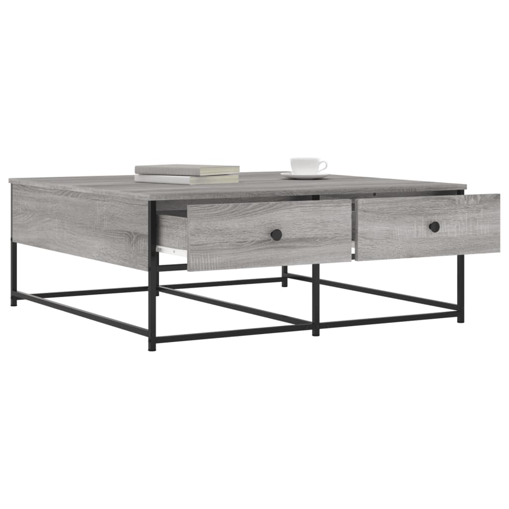 Table basse sonoma gris 100x99x40 cm bois d'ingénierie - XIOS