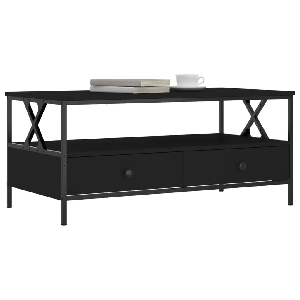 Table basse noir 100x51x45 cm bois d'ingénierie - XIOS
