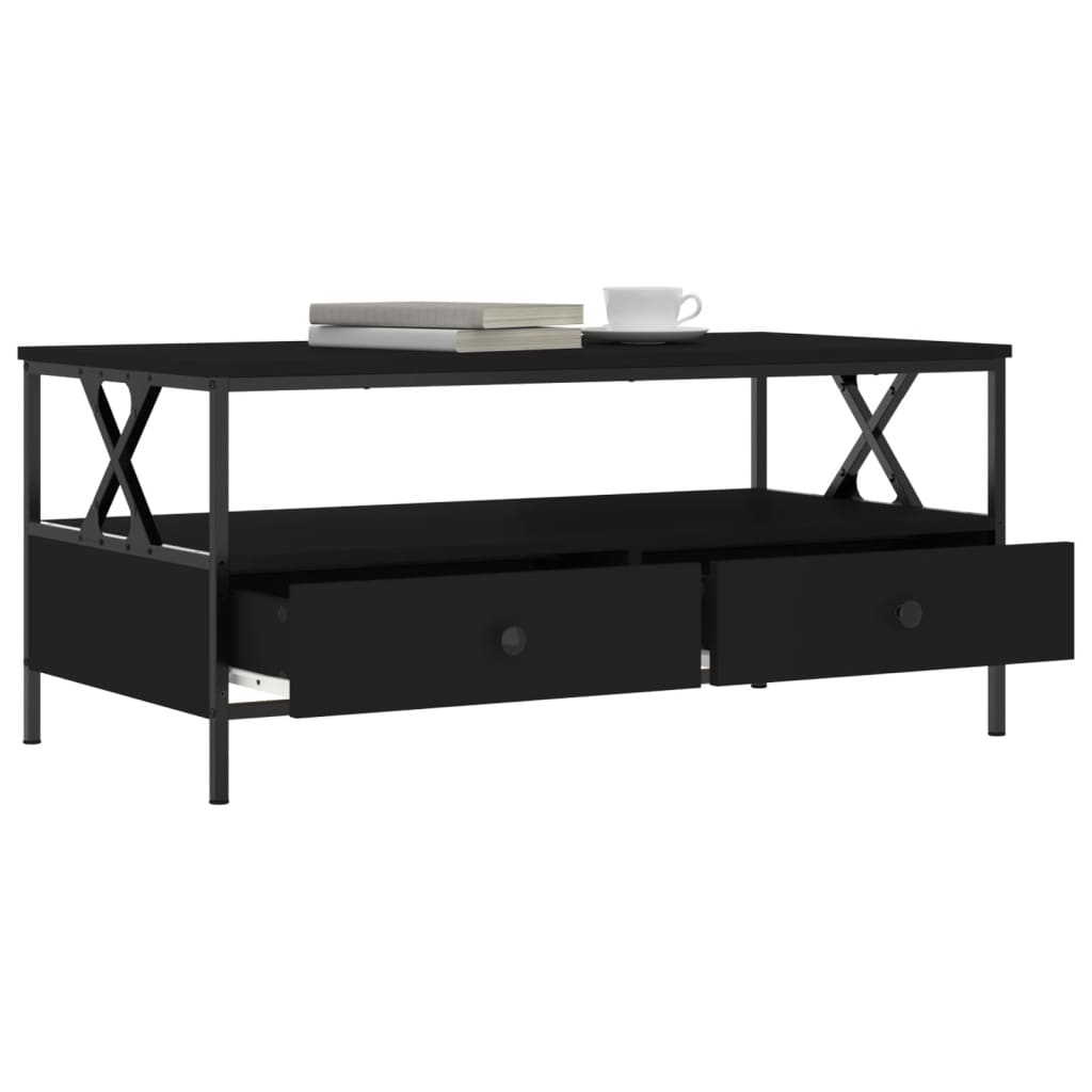 Table basse noir 100x51x45 cm bois d'ingénierie - XIOS