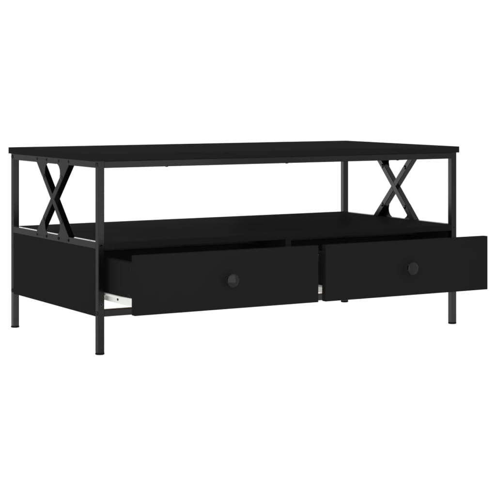 Table basse noir 100x51x45 cm bois d'ingénierie - XIOS