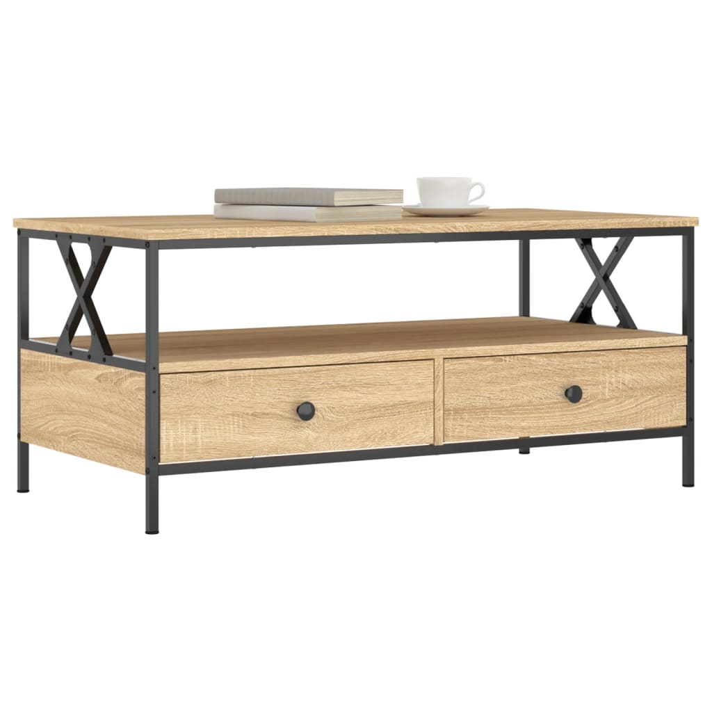 Table basse chêne sonoma 100x51x45 cm bois d'ingénierie - XIOS