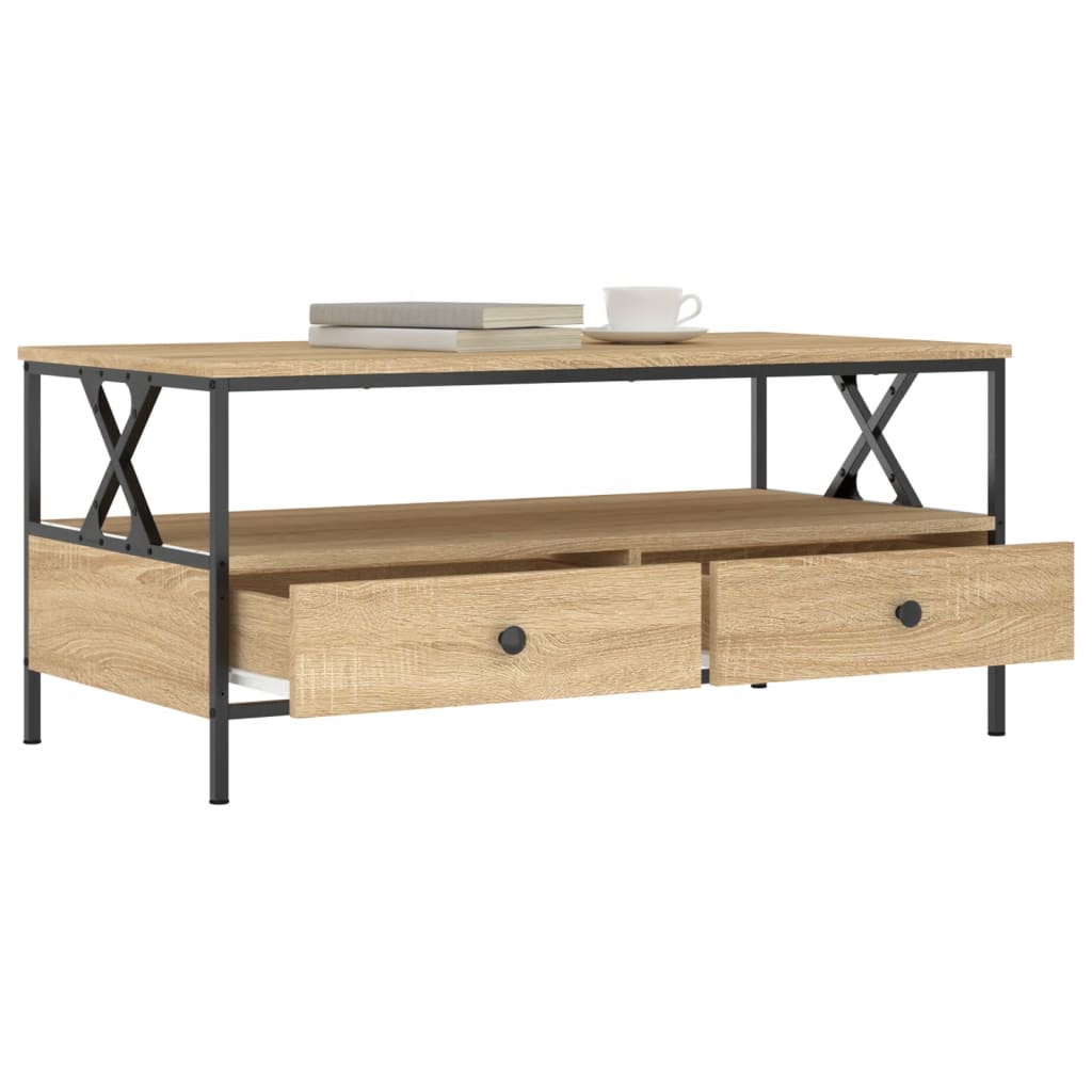 Table basse chêne sonoma 100x51x45 cm bois d'ingénierie - XIOS