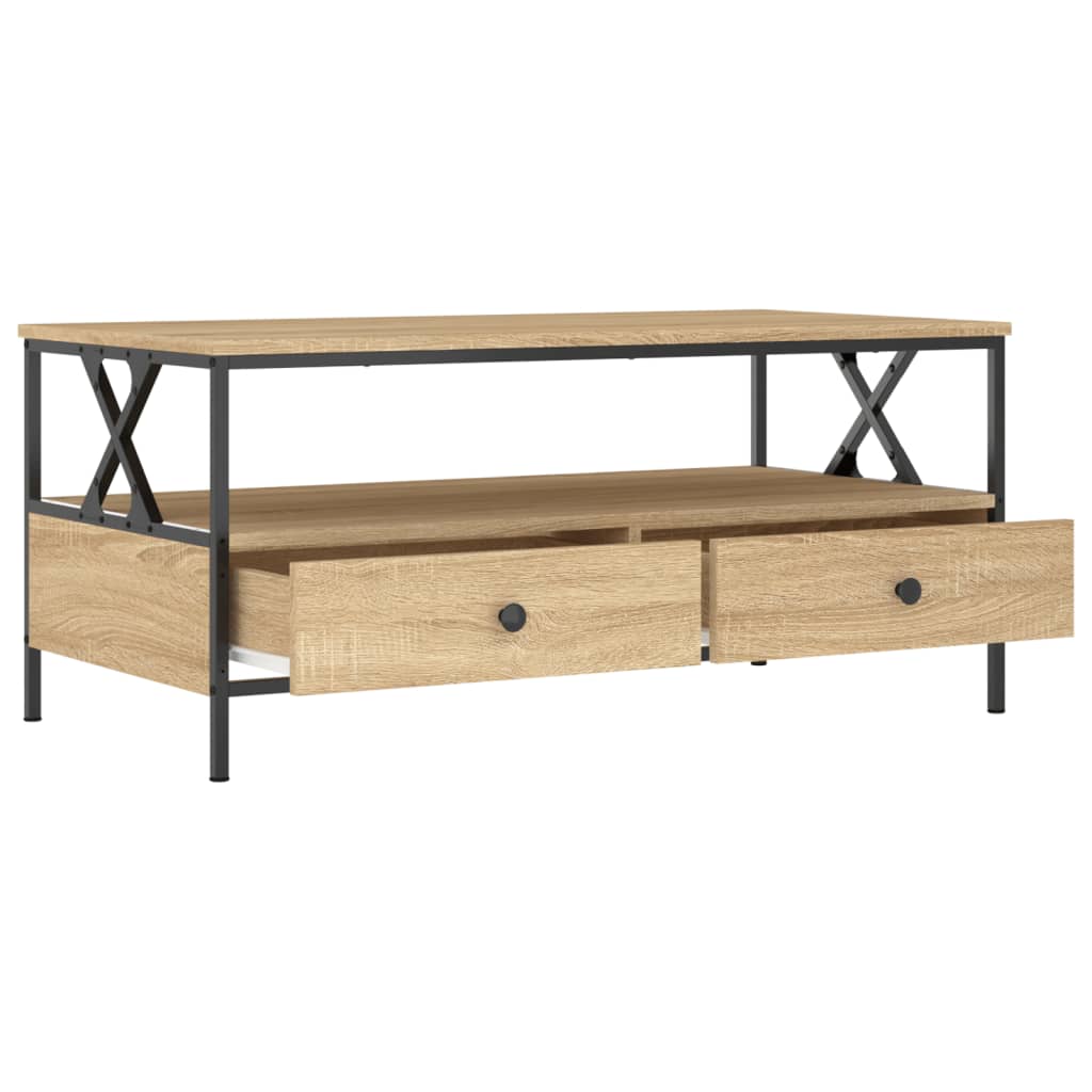 Table basse chêne sonoma 100x51x45 cm bois d'ingénierie - XIOS
