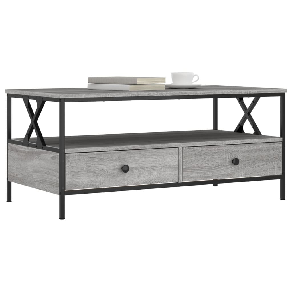 Table basse sonoma gris 100x51x45 cm bois d'ingénierie - XIOS