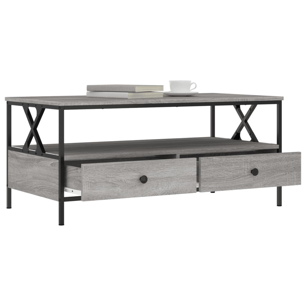 Table basse sonoma gris 100x51x45 cm bois d'ingénierie - XIOS