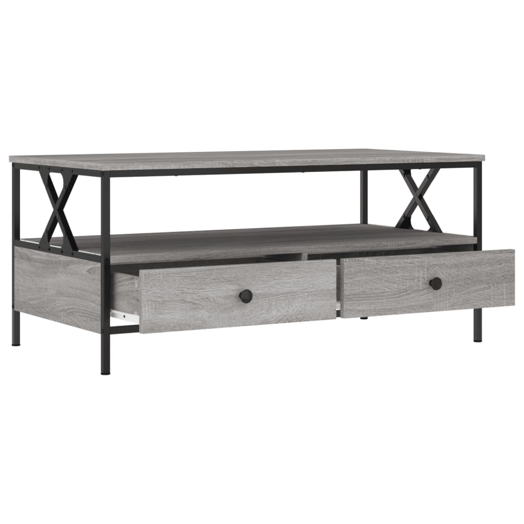 Table basse sonoma gris 100x51x45 cm bois d'ingénierie - XIOS
