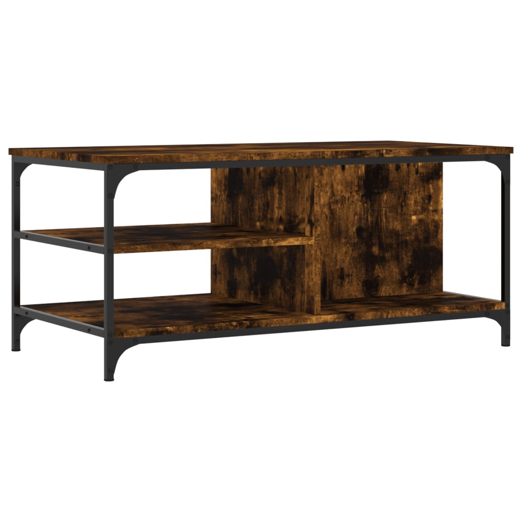 Table basse Chêne fumé 100x50x45 cm Bois d'ingénierie - XIOS