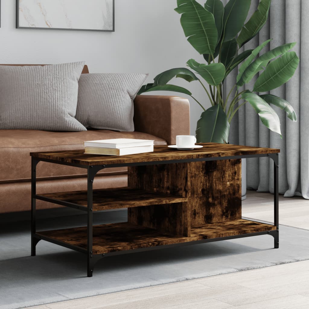Table basse Chêne fumé 100x50x45 cm Bois d'ingénierie - XIOS