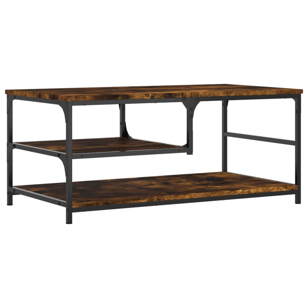 Table basse chêne fumé 90x49x40 cm bois d'ingénierie - XIOS