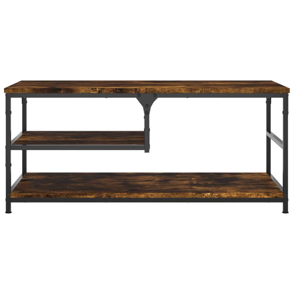 Table basse chêne fumé 90x49x40 cm bois d'ingénierie - XIOS