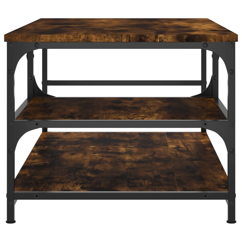 Table basse chêne fumé 90x49x40 cm bois d'ingénierie - XIOS