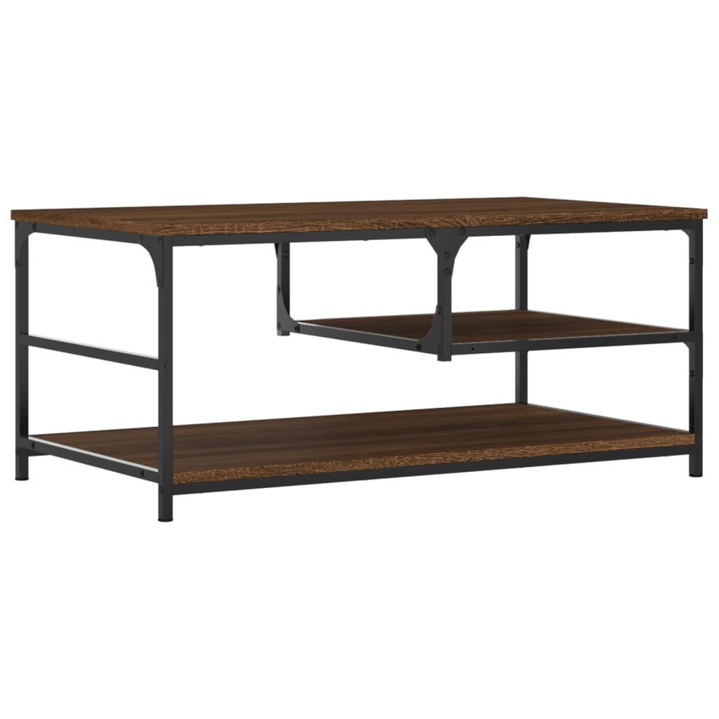 Table basse chêne marron 90x49x40 cm bois d'ingénierie - XIOS