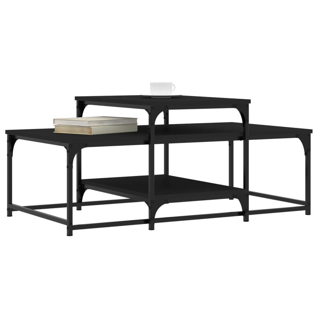 Table basse noir 102x60x45 cm bois d'ingénierie - XIOS