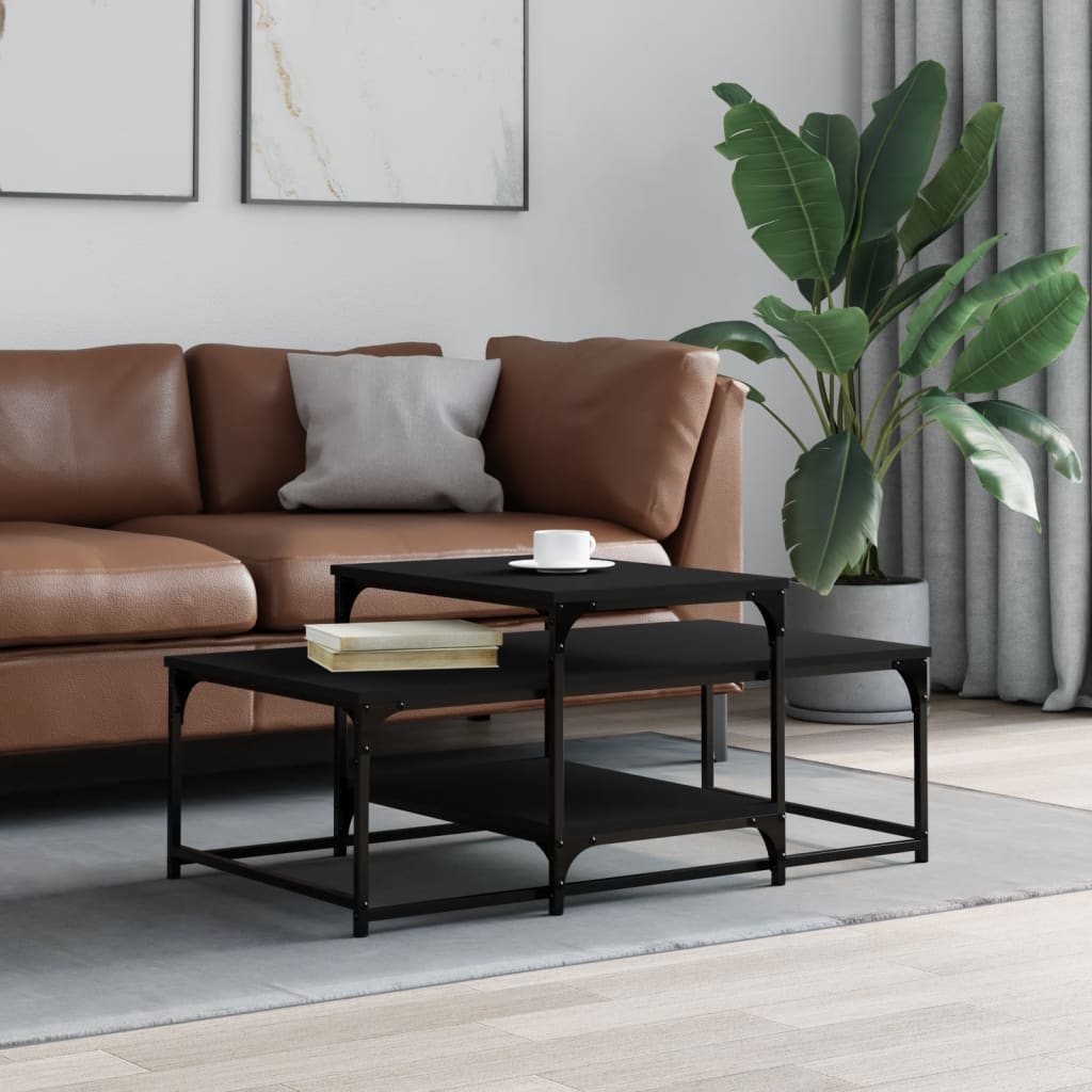 Table basse noir 102x60x45 cm bois d'ingénierie - XIOS