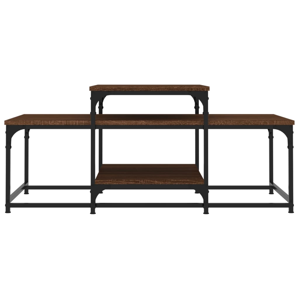Table basse chêne marron 102x60x45 cm bois d'ingénierie - XIOS
