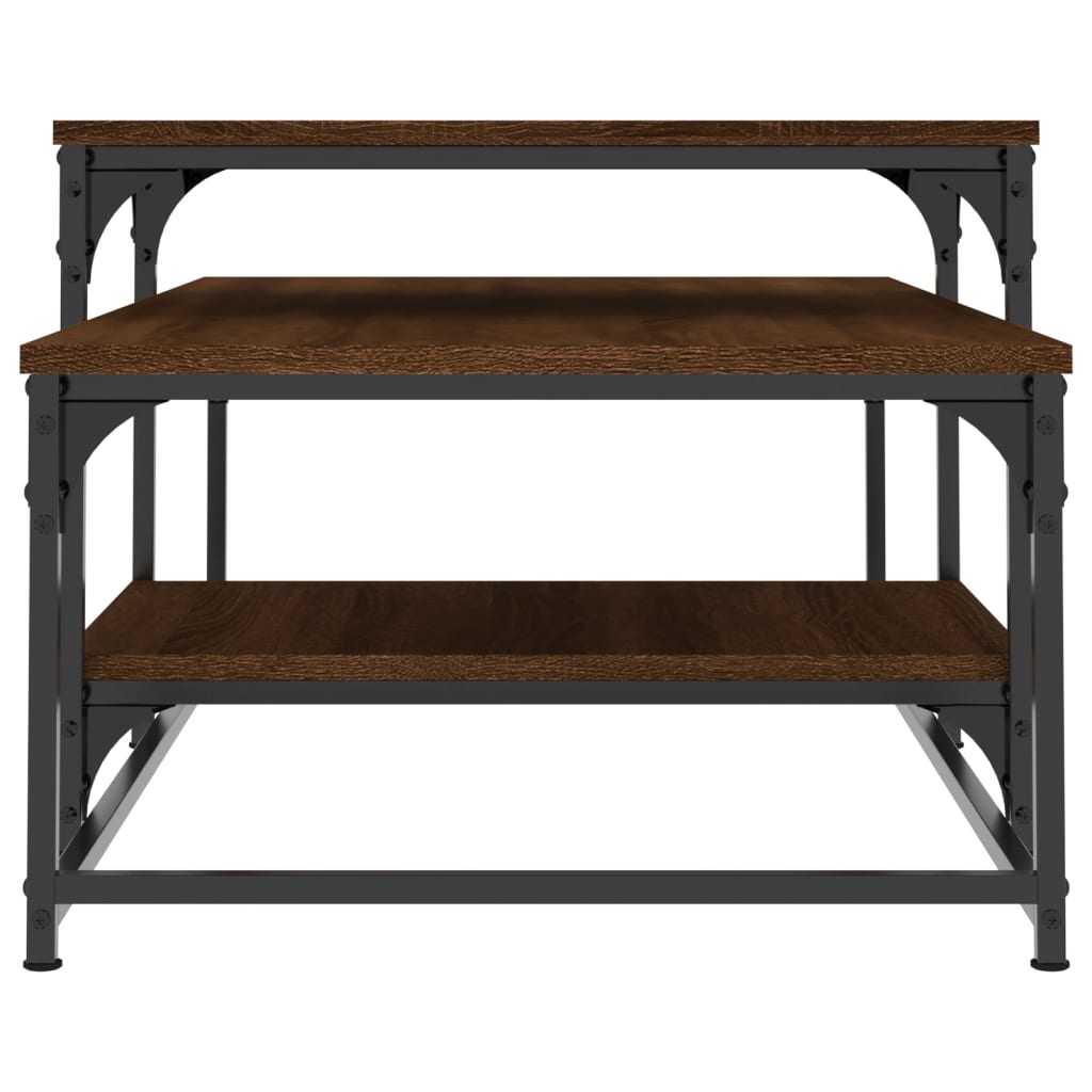 Table basse chêne marron 102x60x45 cm bois d'ingénierie - XIOS