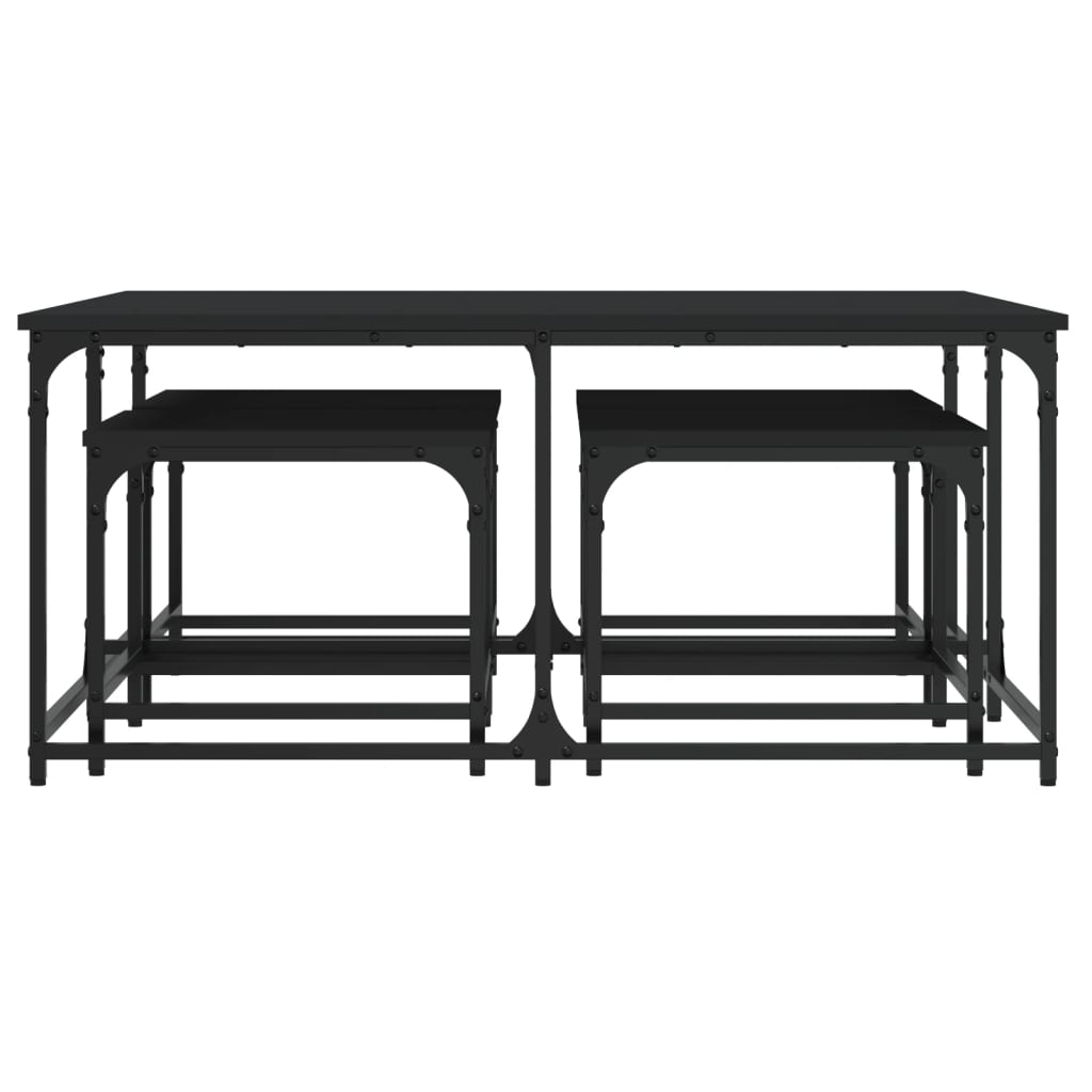 Tables basses gigognes 5 pcs noir bois d'ingénierie - XIOS