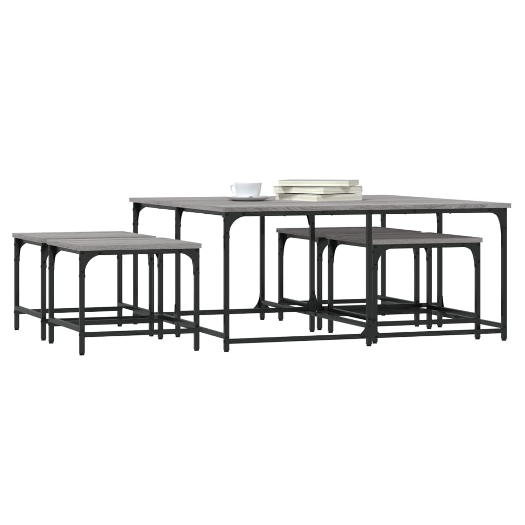 Tables basses gigognes 5 pcs sonoma gris bois d'ingénierie - XIOS