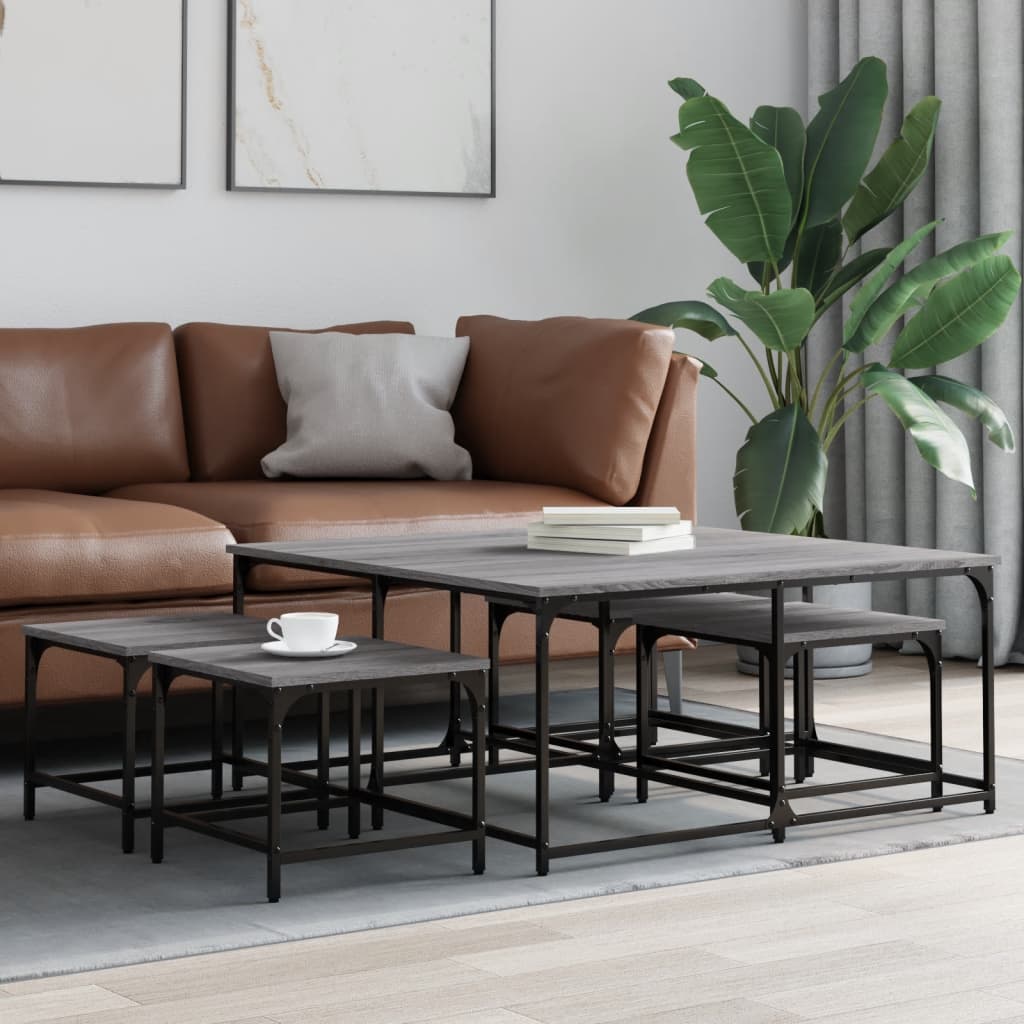 Tables basses gigognes 5 pcs sonoma gris bois d'ingénierie - XIOS