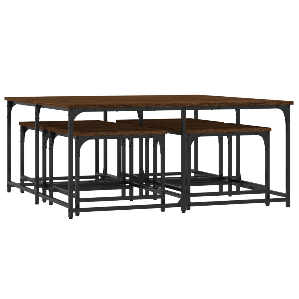 Tables basses gigognes 5 pcs chêne marron bois d'ingénierie - XIOS
