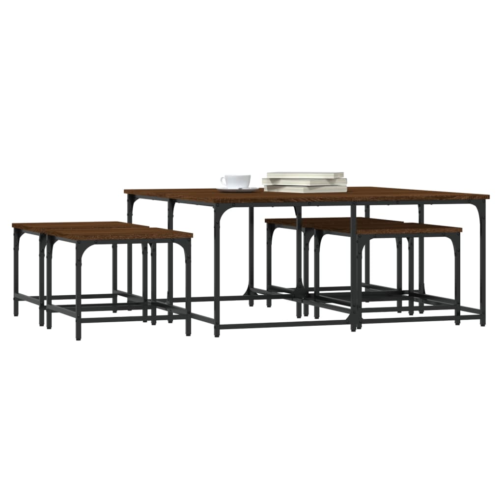 Tables basses gigognes 5 pcs chêne marron bois d'ingénierie - XIOS