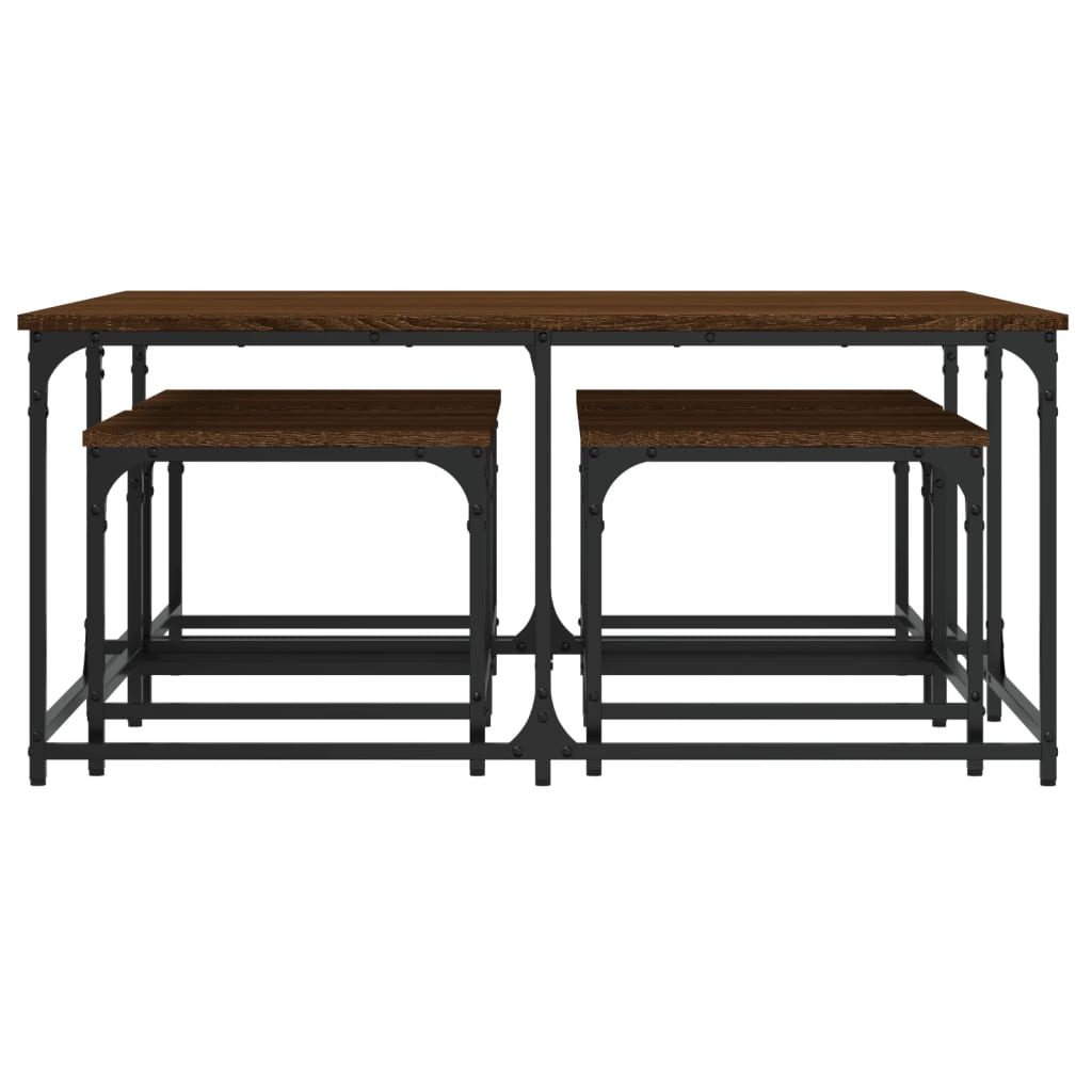 Tables basses gigognes 5 pcs chêne marron bois d'ingénierie - XIOS