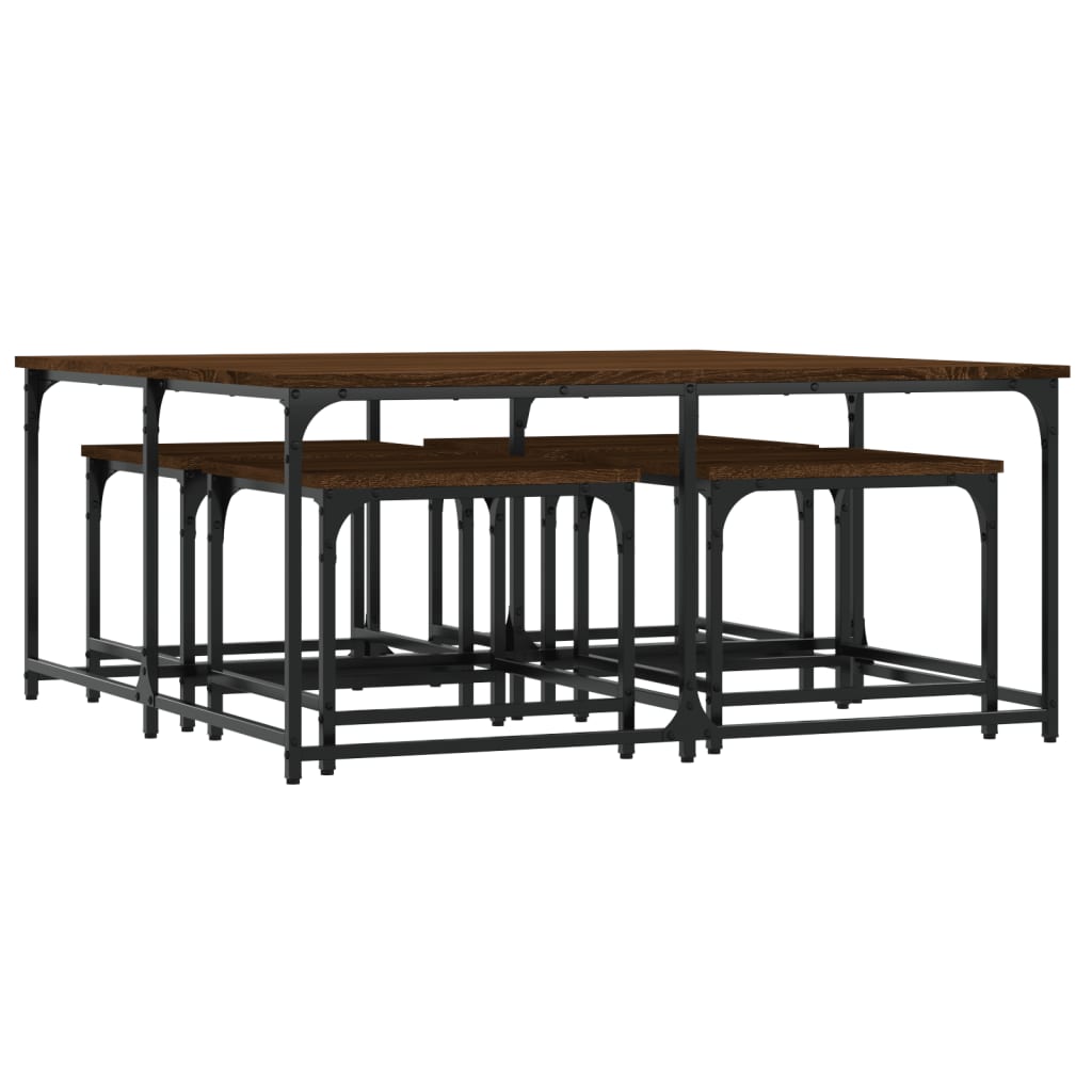 Tables basses gigognes 5 pcs chêne marron bois d'ingénierie - XIOS