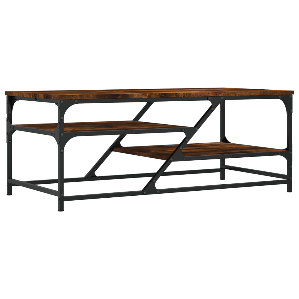 Table basse chêne fumé 100x49x40 cm bois d'ingénierie - XIOS