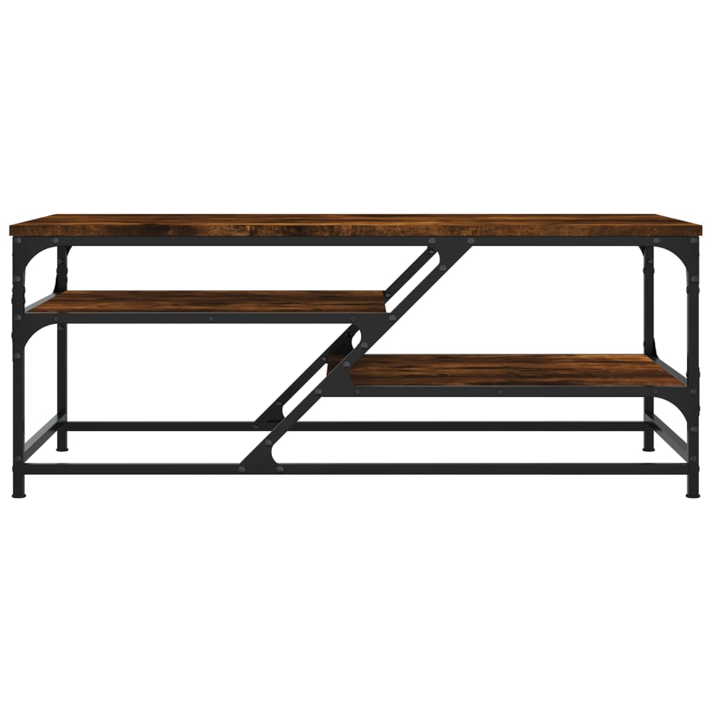 Table basse chêne fumé 100x49x40 cm bois d'ingénierie - XIOS