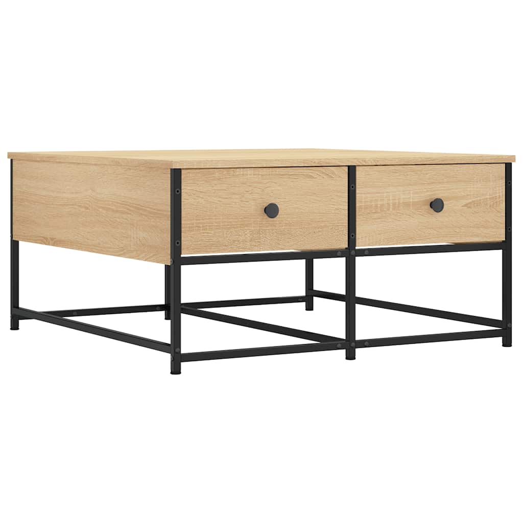 Table basse chêne sonoma 80x80x40 cm bois d'ingénierie - XIOS