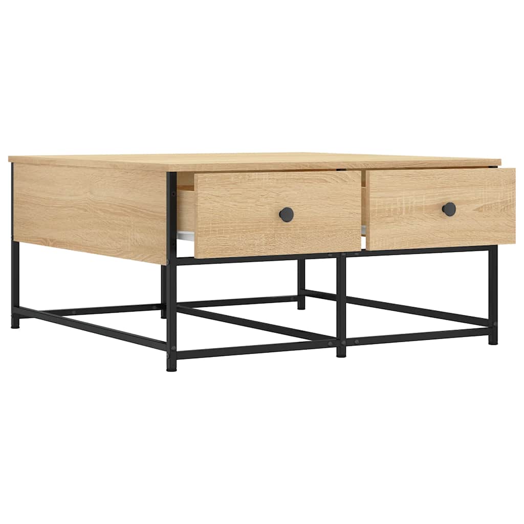 Table basse chêne sonoma 80x80x40 cm bois d'ingénierie - XIOS