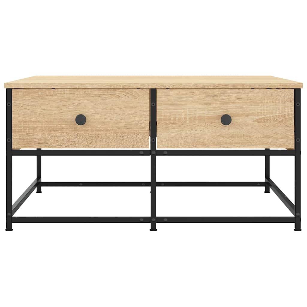 Table basse chêne sonoma 80x80x40 cm bois d'ingénierie - XIOS