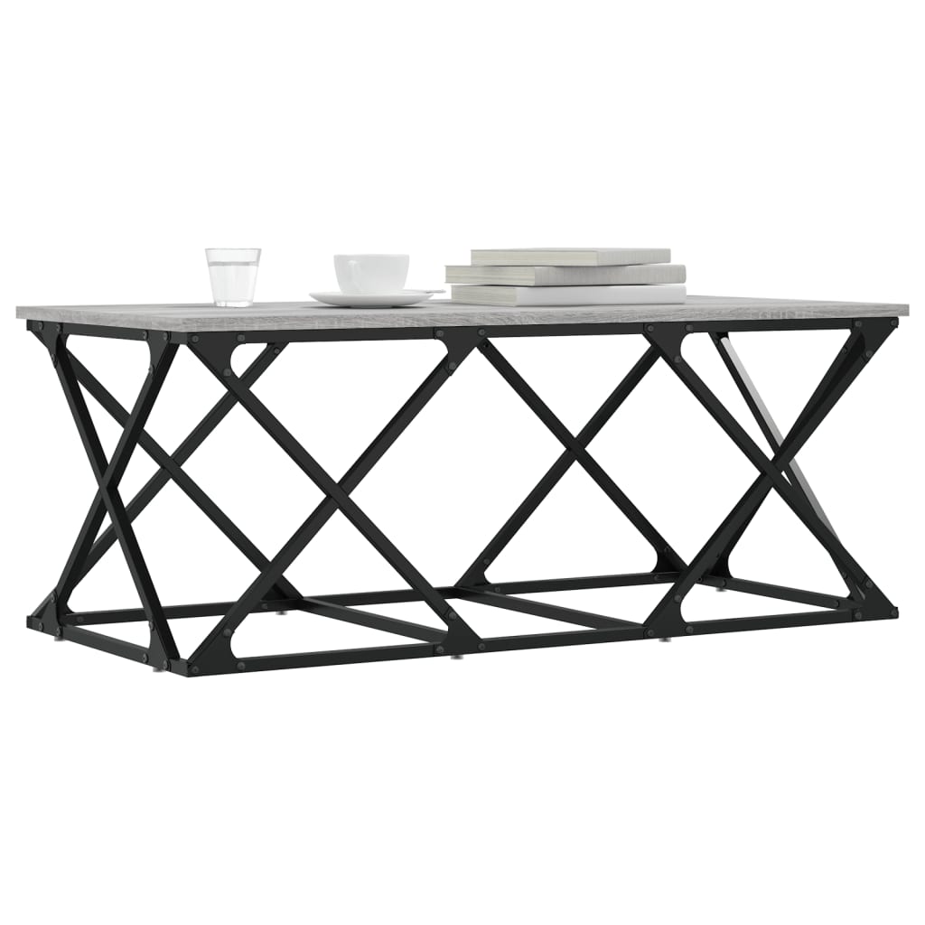 Table basse sonoma gris 100x49x40 cm bois d'ingénierie - XIOS