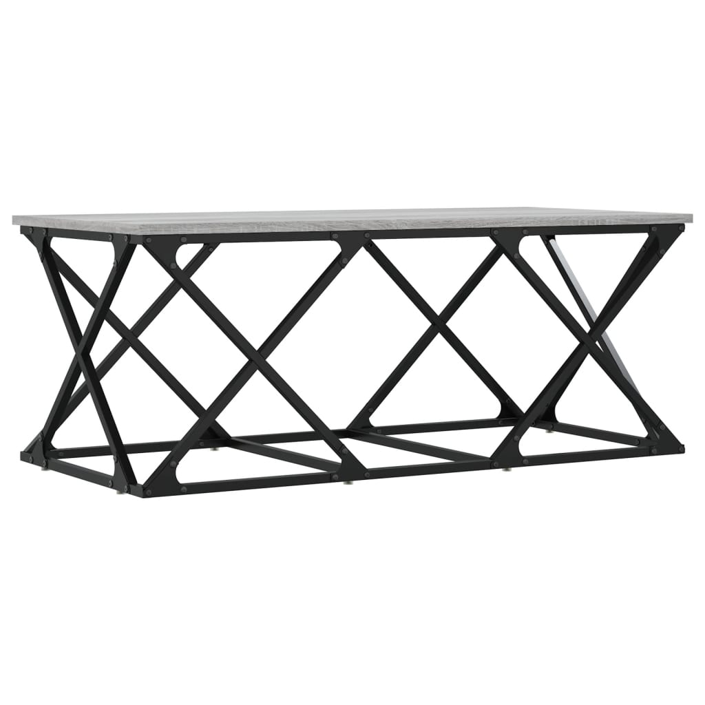 Table basse sonoma gris 100x49x40 cm bois d'ingénierie - XIOS