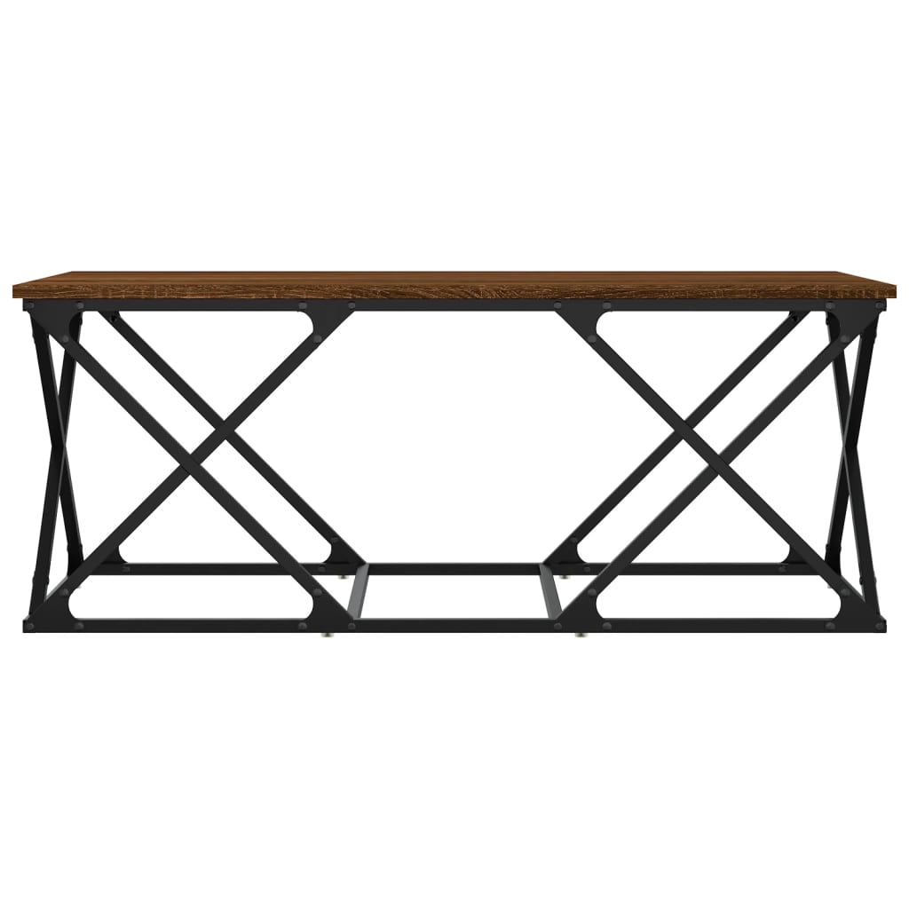 Table basse chêne marron 100x49x40 cm bois d'ingénierie - XIOS